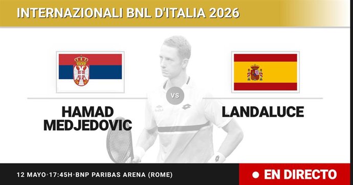 Hamad Medjedovic - Martin Landaluce: resumen y estadísticas del partido de Octavos de final de Internazionali BNL d'Italia