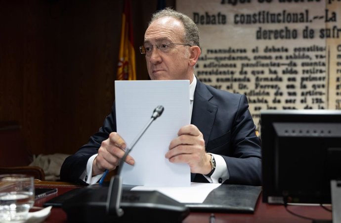El exdirector de Participadas de la SEPI, responsable del seguimiento de Air Europa y Plus Ultra, José Ángel Partearroyo, comparece ante la Comisión de Investigación de la SEPI, en el Senado, a 12 de mayo de 2025, en Madrid (España).