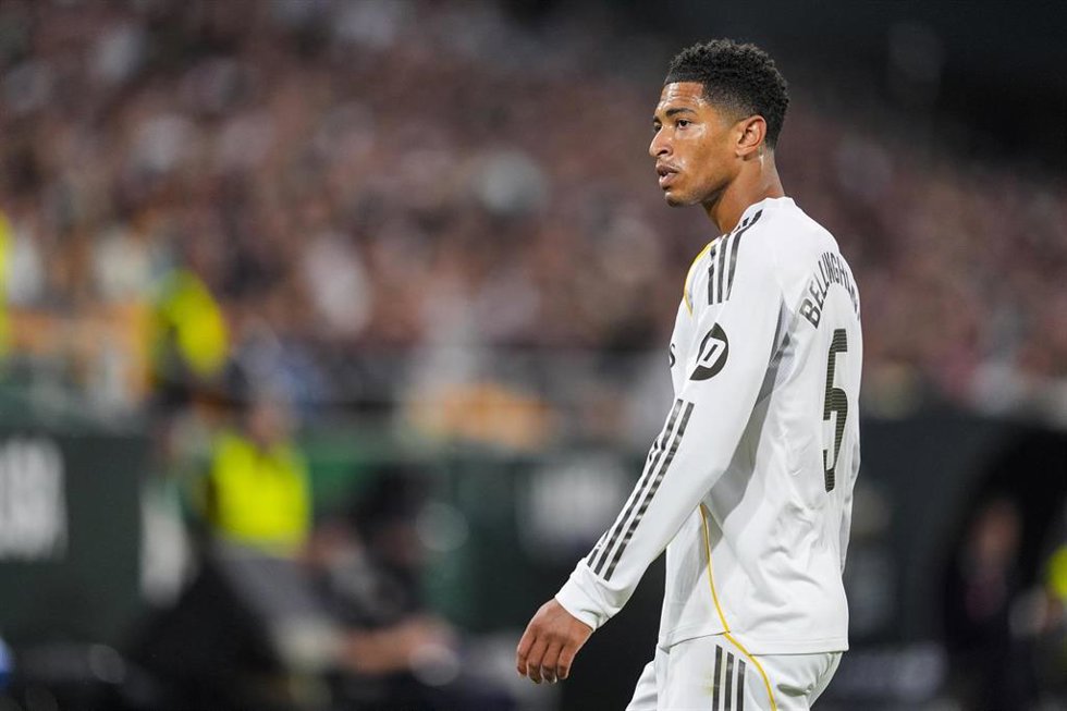 El jugador del Real Madrid Jude Bellingham, ante el Real Betis en LaLiga EA Sports 2025-26.