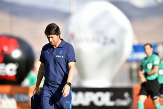 Futbol, Coquimbo Unido vs Deportes Concepcion Fecha 3, Copa de la Liga 2026. El entrenador de Universidad Catolica Daniel Garnero es fotografiado durante un partido copa de la liga disputado en el estadio El Cobre en El Salvador,