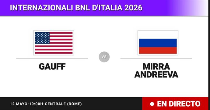 Coco Gauff - Mirra Andreeva: resumen y estadísticas del partido de Cuartos de final de Internazionali BNL d'Italia