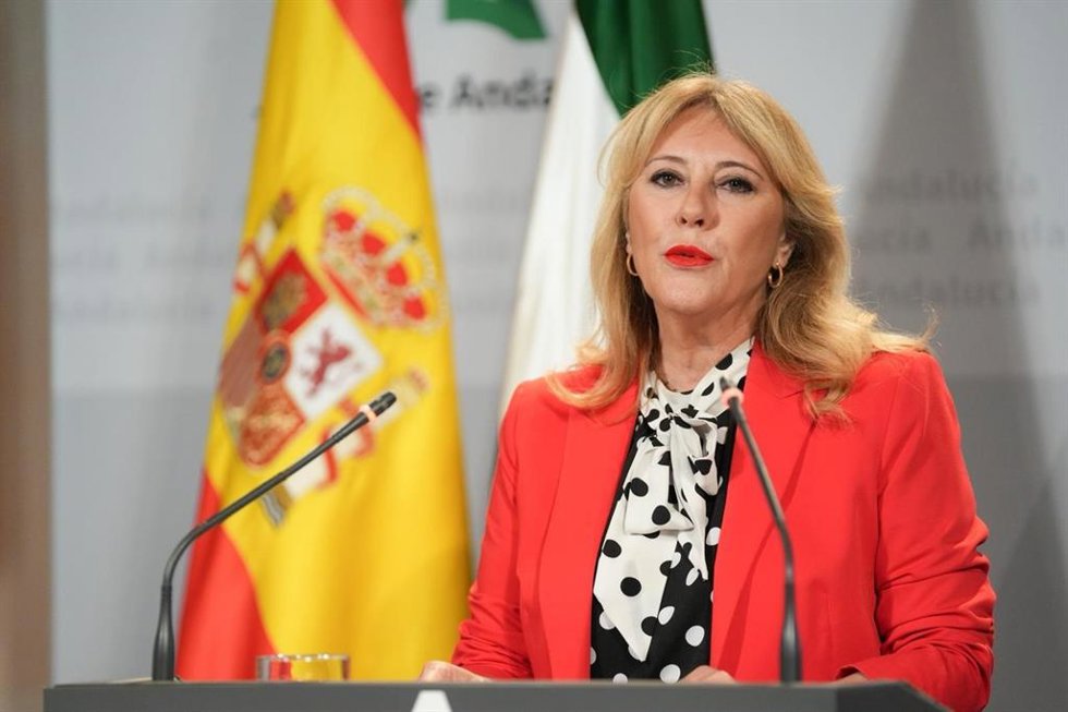 La consejera portavoz, Carolina España, en la rueda de prensa posterior al Consejo de Gobierno del 12 de mayo de 2026.