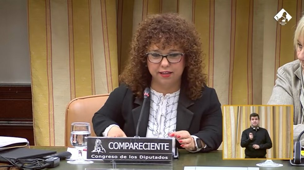 Fundación CERMI Mujeres, representada por su patrona y presidenta de CERMI Andalucía, Marta Castillo Díaz, en el Congreso