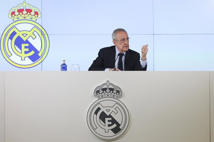 Florentino Perez attends during the Real Madrid Board of Directors meeting held at Ciudad Real Madrid on May 12, 2026 in Madrid, Spain.