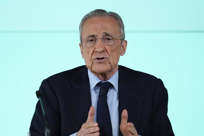 Florentino Perez attends during the Real Madrid Board of Directors meeting held at Ciudad Real Madrid on May 12, 2026 in Madrid, Spain.