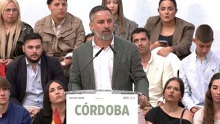 Santiago Abascal en un acto de campaña en Córdoba