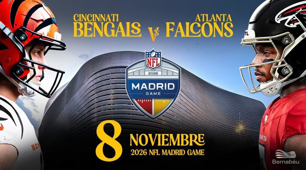 Los Cincinnati Bengals serán el rival de los Atlanta Falcons el 8 de noviembre en el 2026 NFL Madrid Game