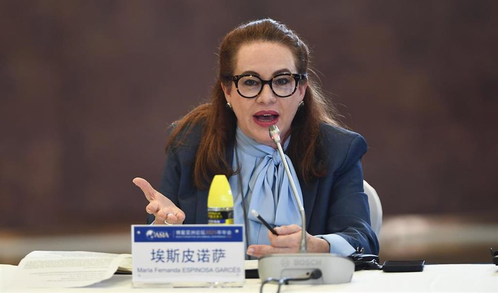 Archivo - La exministra de Exteriores y de Defensa de Ecuador y expresidenta de la Asamblea General de Naciones Unidas María Fernanda Espinosa Garcés 