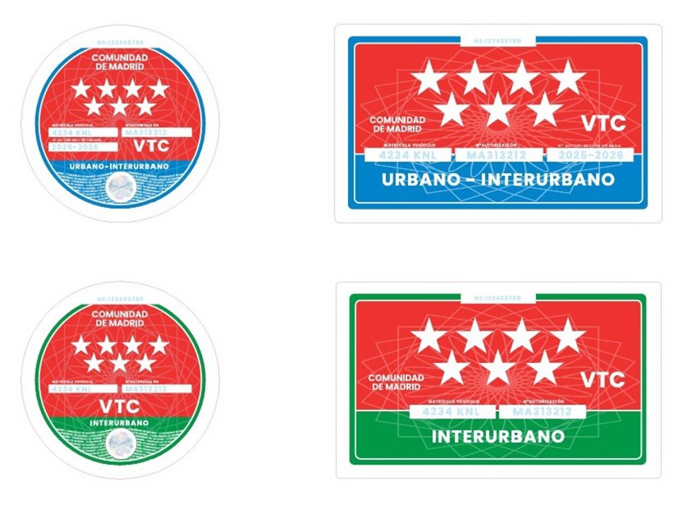 Nuevos distintivos de VTC en la Comunidad