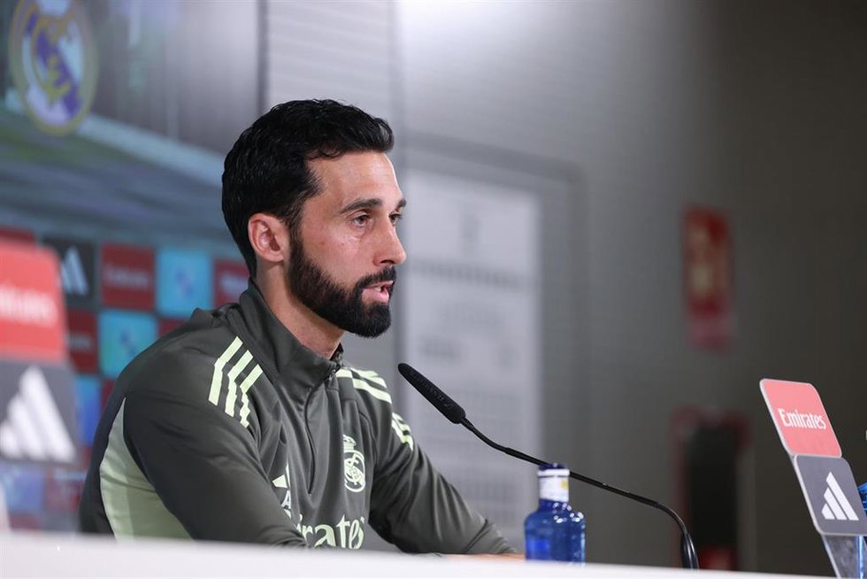 Alvaro Arbeloa durante una rueda de prensa 