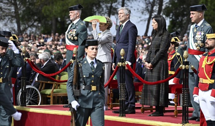 Marlaska presidiendo el acto de jura de bandera en la Academia de la Guardia Civil en Baeza