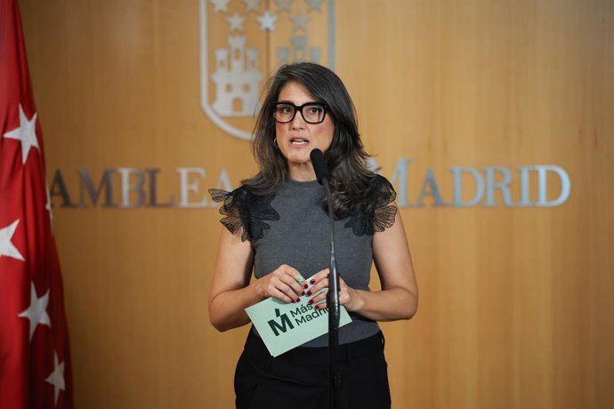 Archivo - La portavoz de Más Madrid en la Asamblea de Madrid, Manuela Bergerot, durante el pleno de la Asamblea de Madrid, a 12 de febrero de 2026, en Madrid (España). La Asamblea de Madrid muestra hoy su rechazo al pacto de financiación autonómica entre 