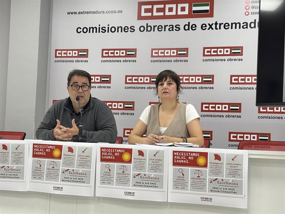 Presentación de la campaña de CCOO y Freampa-CP 'Necesitamos aulas, no saunas' contra el calor en los centros educativos