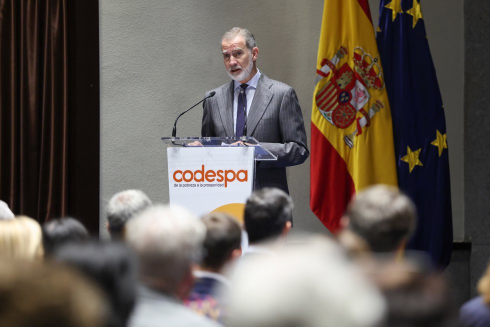 El Rey Felipe VI durante la entrega de la XXII edición de los premios CODESPA, a 13 de Mayo de 2026, en Madrid (España). Los Premios CODESPA reconocen a las empresas y a los profesionales del periodismo que ‘ponen a las personas en el centro’.