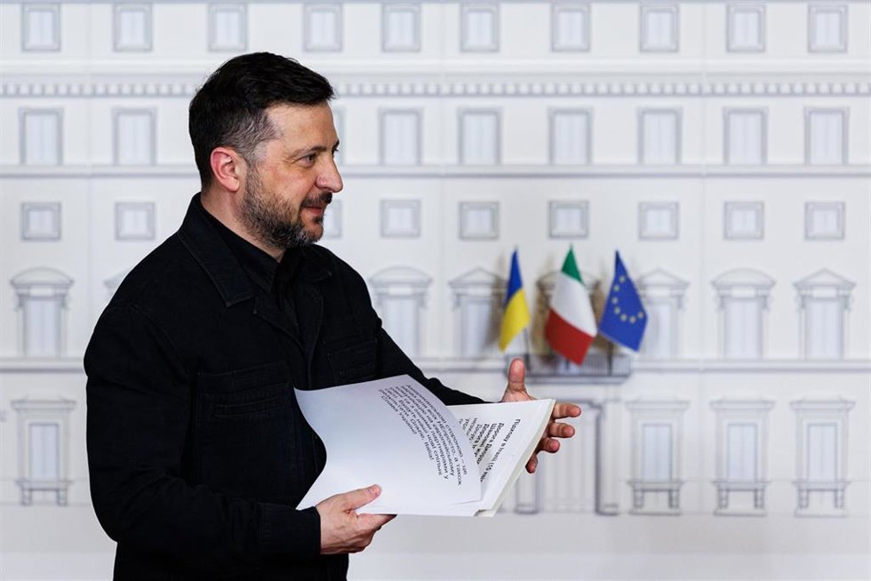 El presidente de Ucrania, Volodimir Zelenski, en una reciente visita a Italia. 