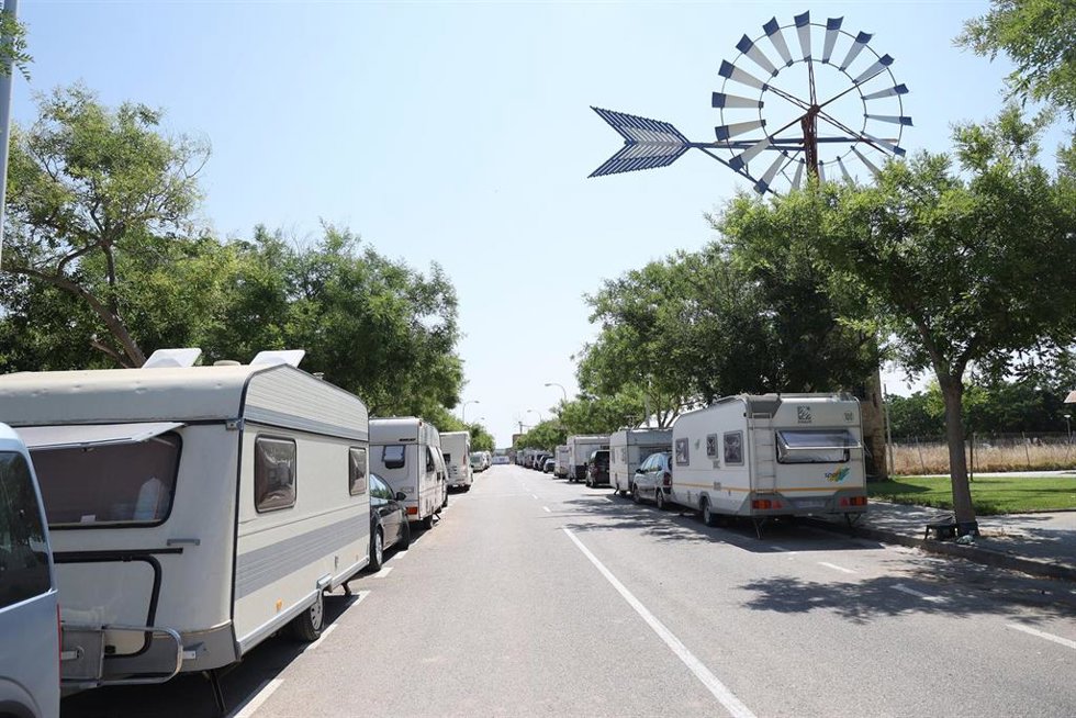 Archivo - Asentamiento de caravanas en la zona de Son Güells.