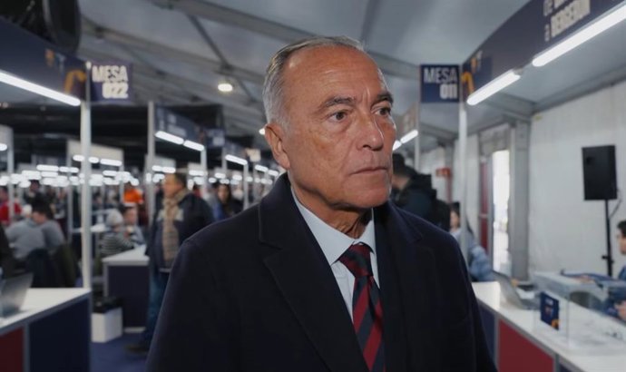 Archivo - Arquivo - O presidente interino do FC Barcelona, Rafa Yuste, durante a jornada eleitoral do clube em 15 de março de 2026