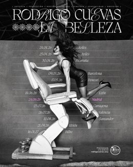 Cartel de la nueva gira de Rodrigo Cuevas, 'La Belleza', que pasará por León el próximo día 14 de junio.
