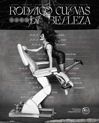 Cartel de la nueva gira de Rodrigo Cuevas, 'La Belleza', que pasará por León el próximo día 14 de junio.