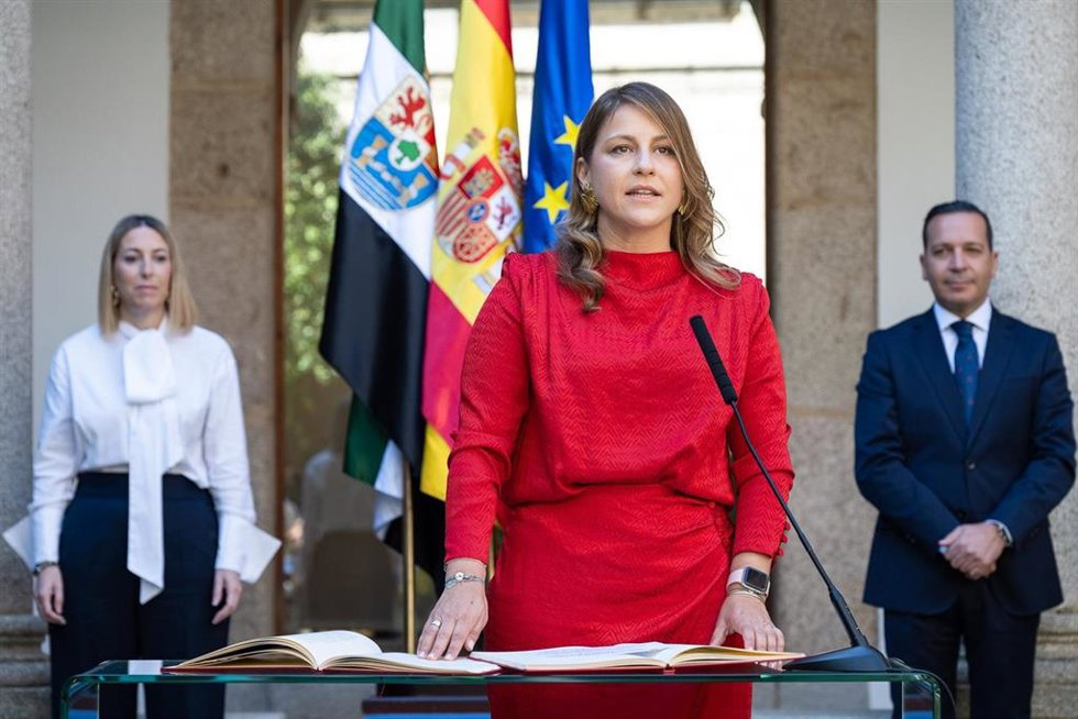 Imagen de archivo de la consejera de Educación y Formación Profesional de la Junta de Extremadura, Sandra Valencia, en el acto de toma de posesión
