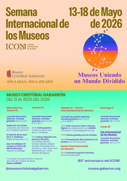 Cartel de la Semana Internacional de los Museos en el Museo Cristóbal Gabarrón