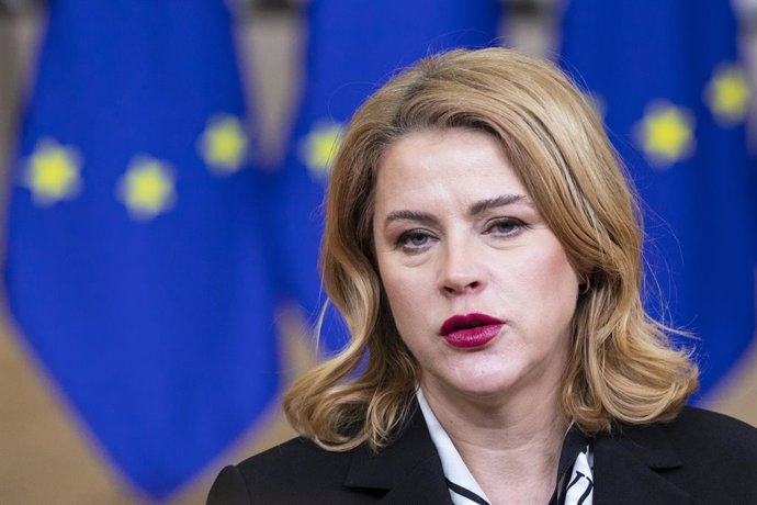 Archivo - January 22, 2026, Brussels, Brussels, Belgium: Arrival of Evika Silina.  European heads of state are meeting today for an extraordinary summit in the Belgian capital.