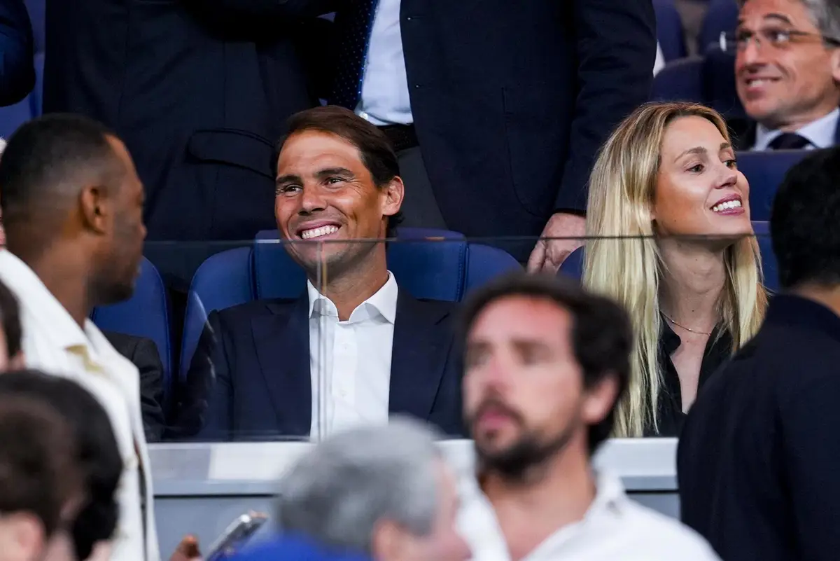 Rafa Nadal en el palco de honor del Real Madrid