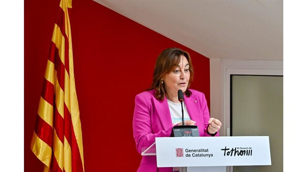 La consellera de Territorio, Sílvia Paneque, en la presentació de las mejoras para el servicio de buses interurbanos entre Barcelona y Berga