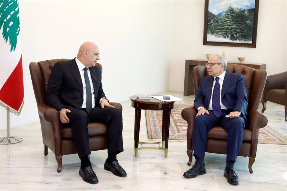 Archivo - El presidente y el primer ministro de Líbano, Joseph Aoun y Nawaf Salam