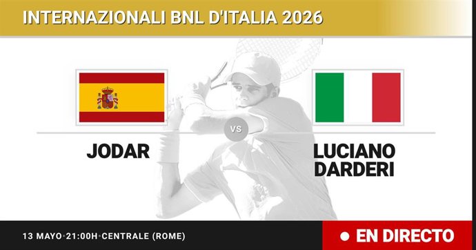 Rafael Jodar - Luciano Darderi: resumen y estadísticas del partido de Cuartos de final de Internazionali BNL d'Italia