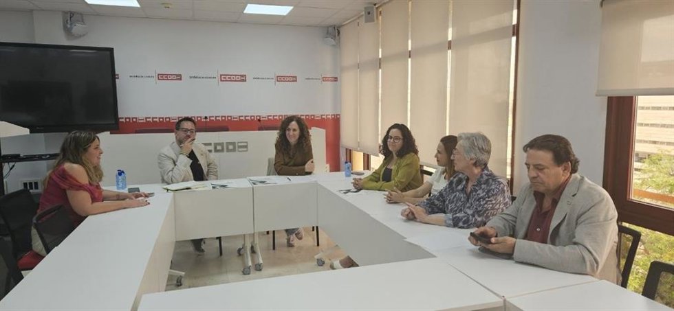 Imagen de la reunión de CCOO-A y Adelante Andalucía.