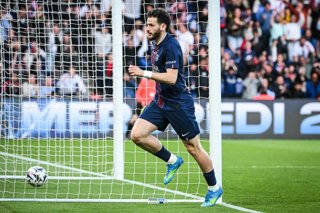 Khvicha KVARATSKHELIA of PSG celebrates his goal during the French championship Ligue 1 football match between Paris Saint-Germain and FC Nantes on 22 April 2026 at Parc des Princes stadium in Paris, France - Photo Matthieu Mirville / DPPI