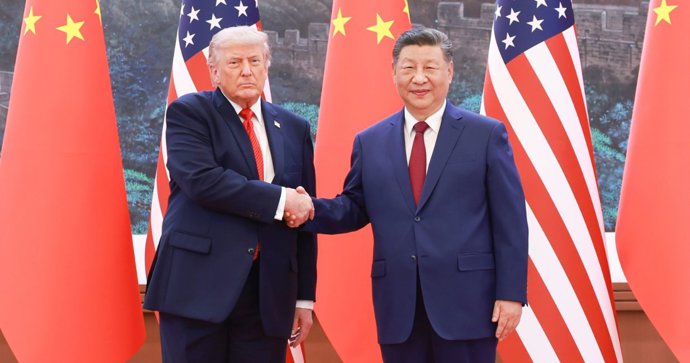 BEIJING, May 14, 2026  -- Chinese President Xi Jinping holds talks with U.S. President Donald Trump, who is on a state visit to China, at the Great Hall of the People in Beijing, capital of China, May 14, 2026.