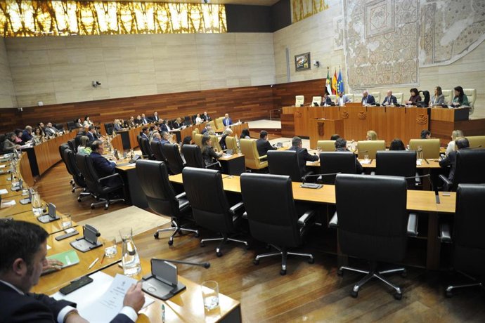 Archivo - Pleno de la Asamblea de Extremadura en una imagen de archivo
