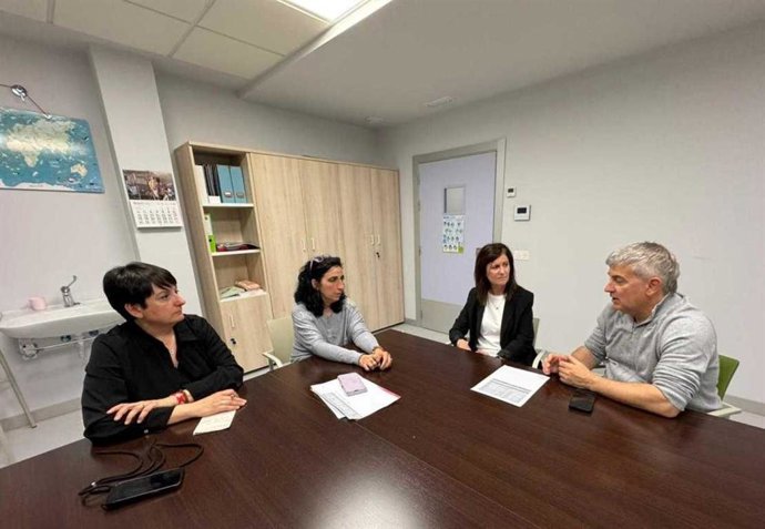 De Izda A Dcha, Romero, De Diego, Pérez Y Antón En El Encuentro Entre El Ayuntamiento De Soria Y Aspace.