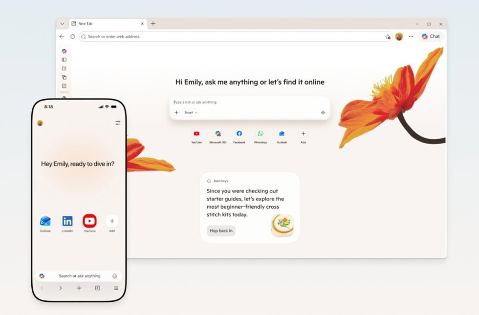 Integración de Copilot en Edge para escritorio y app móvil