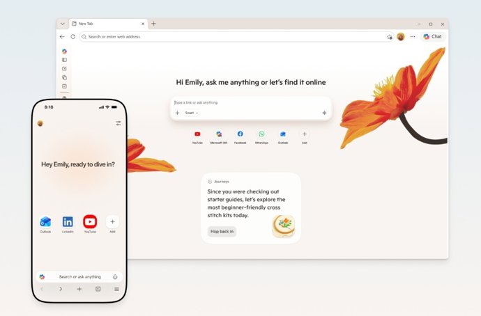 Integração do Copilot no Edge para desktop e no aplicativo móvel