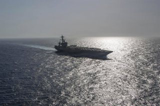 May 13, 2026, Arabian Sea, International Waters: The U.S. Navy Nimitz-class aircraft carrier USS Abraham Lincoln operating in support of Operation Epic Fury and the naval blockade of Iran, May 8, 2025, on the Northern Arabian Sea.,Image: 1098679439, Licen