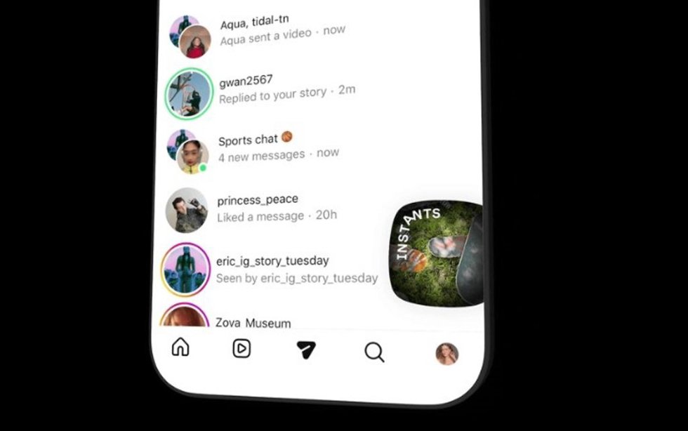 Nueva función de Instants en Instagram.