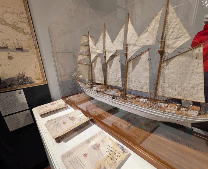 Pieza de 'Los mapas y la primera vuelta al mundo. La expedición de Magallanes y Elcano' en el Museo de Santa Cruz.