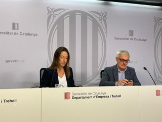 El secretari de Treball, Paco Ramos, amb la la directora de l'ITC, Laura Freixas