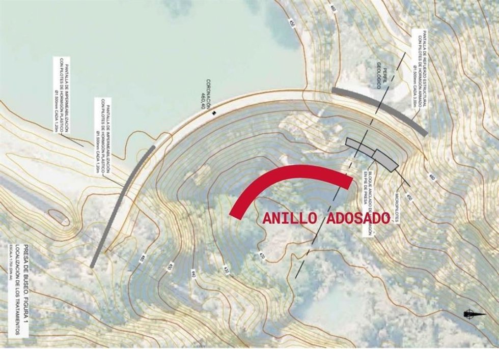Imagen de la recreación del anillo perimetral de sujeción