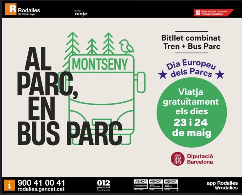 Renfe ofrece gratis el billete combinado al Parc Natural del Montseny por el Dia Europeo de los Parques