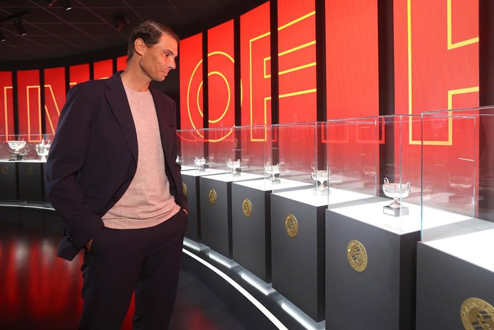 El tenista Rafael Nadal, durante la presentación de la ampliación del Rafa Nadal Museum en su complejo deportivo de Manacor, a 14 de mayo de 2026, en Manacor, Baleares (España). 