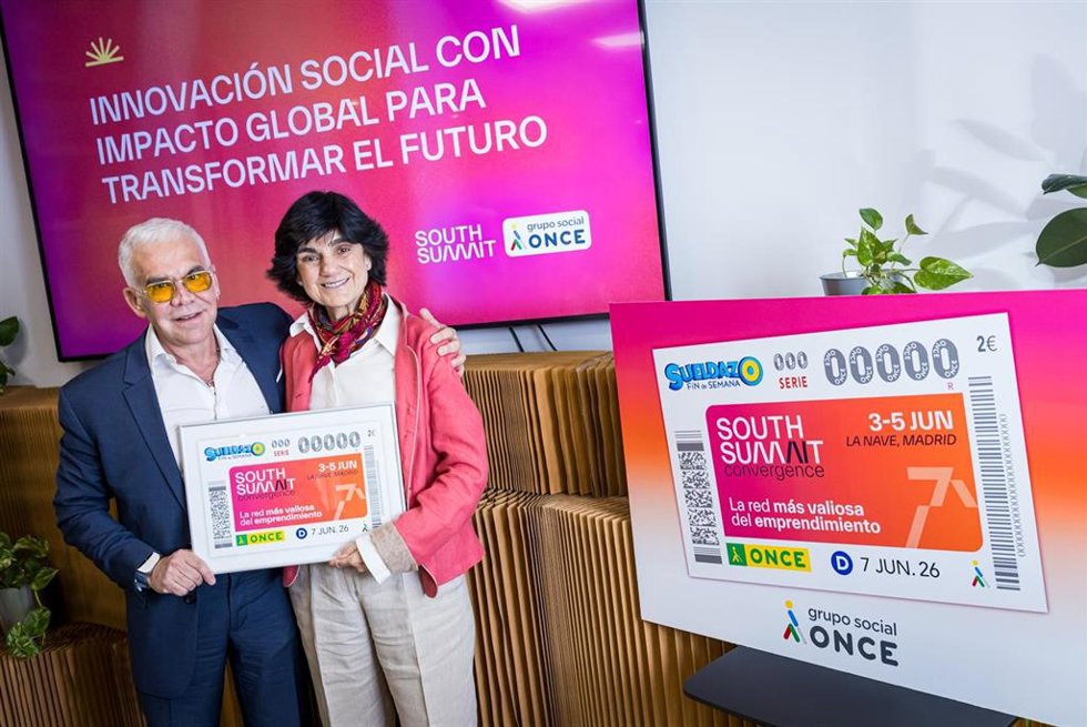 South Summit y Grupo Social ONCE presentan el nuevo cupón de la ONCE que conmemora la celebración de la próxima edición de South Summit Madrid 2026