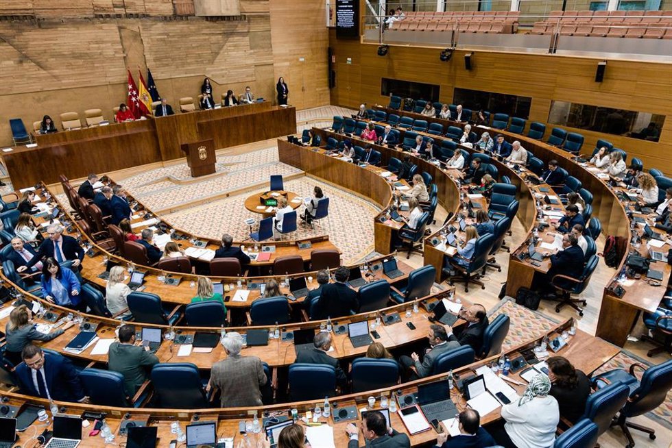 Vista general durante una sesión plenaria en la Asamblea de Madrid, a 14 de mayo de 2026, en Madrid (España).