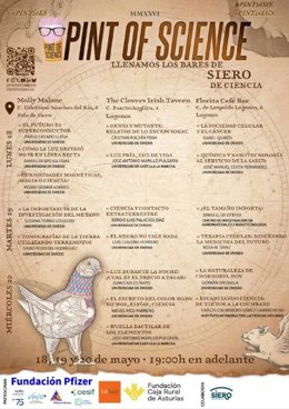 Cartel del 'Pint of Science' en Siero.