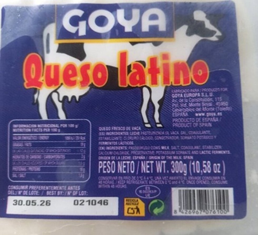Queso latino de la marca 'Goya' afectado por un brote de listeria