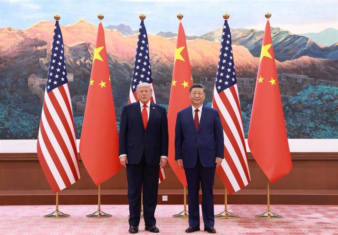 El presidente estadounidense, Donald Trump, y su homólogo chino, Xi Jinping, en Pekín