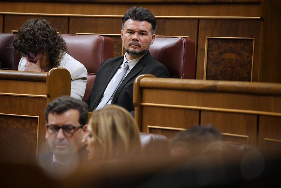 Archivo - El portavoz de ERC en el Congreso, Gabriel Rufián, durante un Pleno